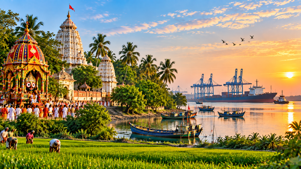jagatsinghpur temples, river, and port